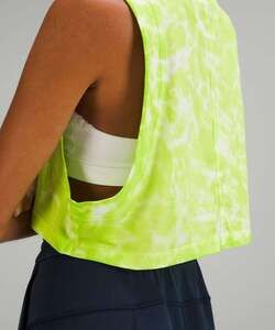 Lululemon All Yours Cropped Cotton Tank Top Tie Dye Marmoleado Eccentric Lime